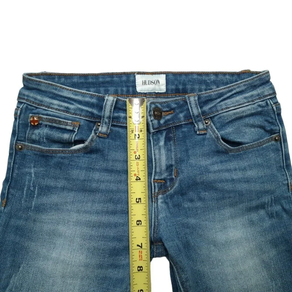 Hudson Jeans Girls 10 Blue Straight Leg Stretch Medium Wash 22 in Inseam‎